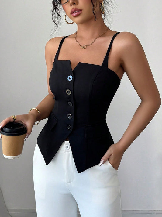 Button - Front Fitted Cami - Asiela LUXE